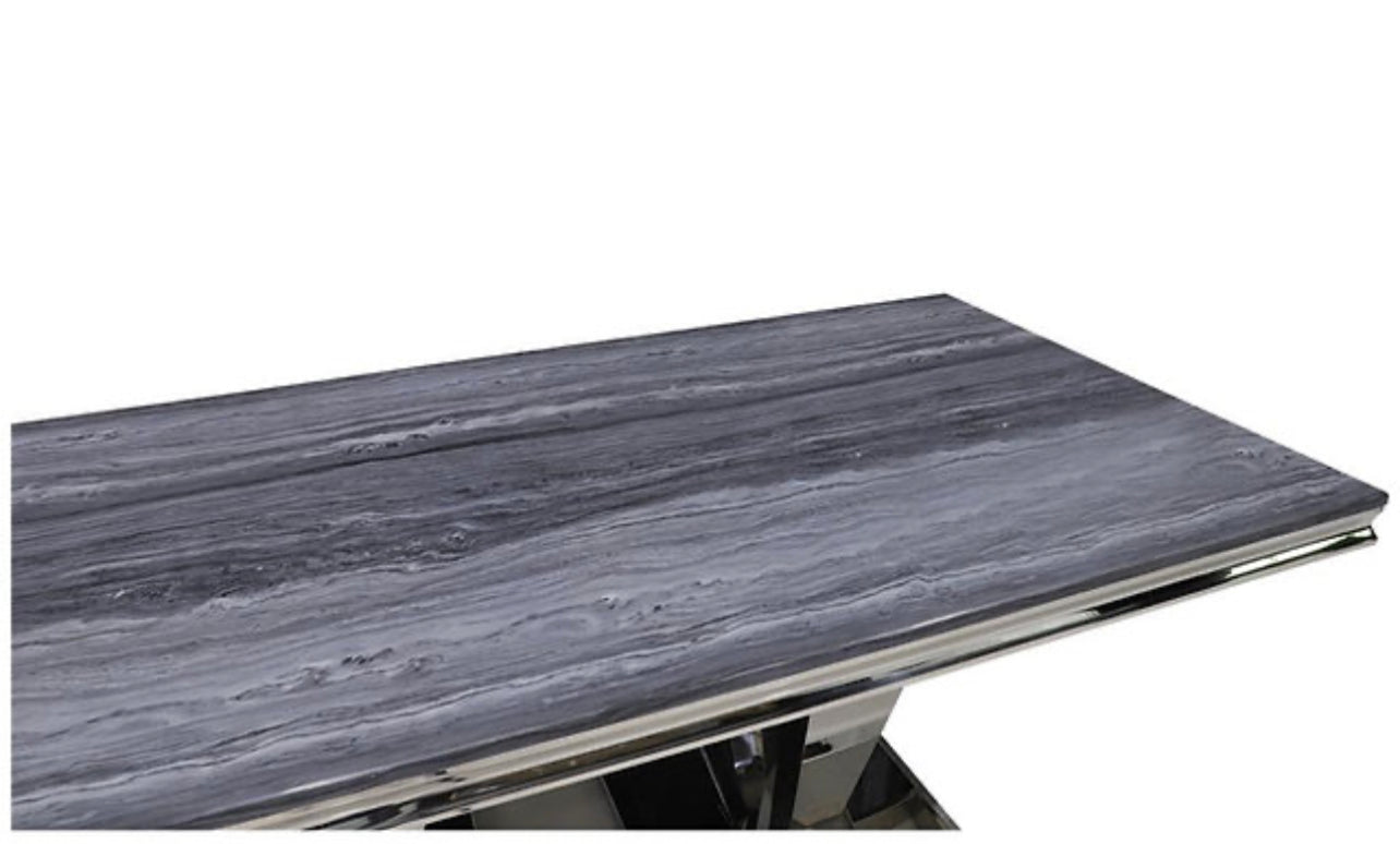 Deep Gray Marble Dining Table