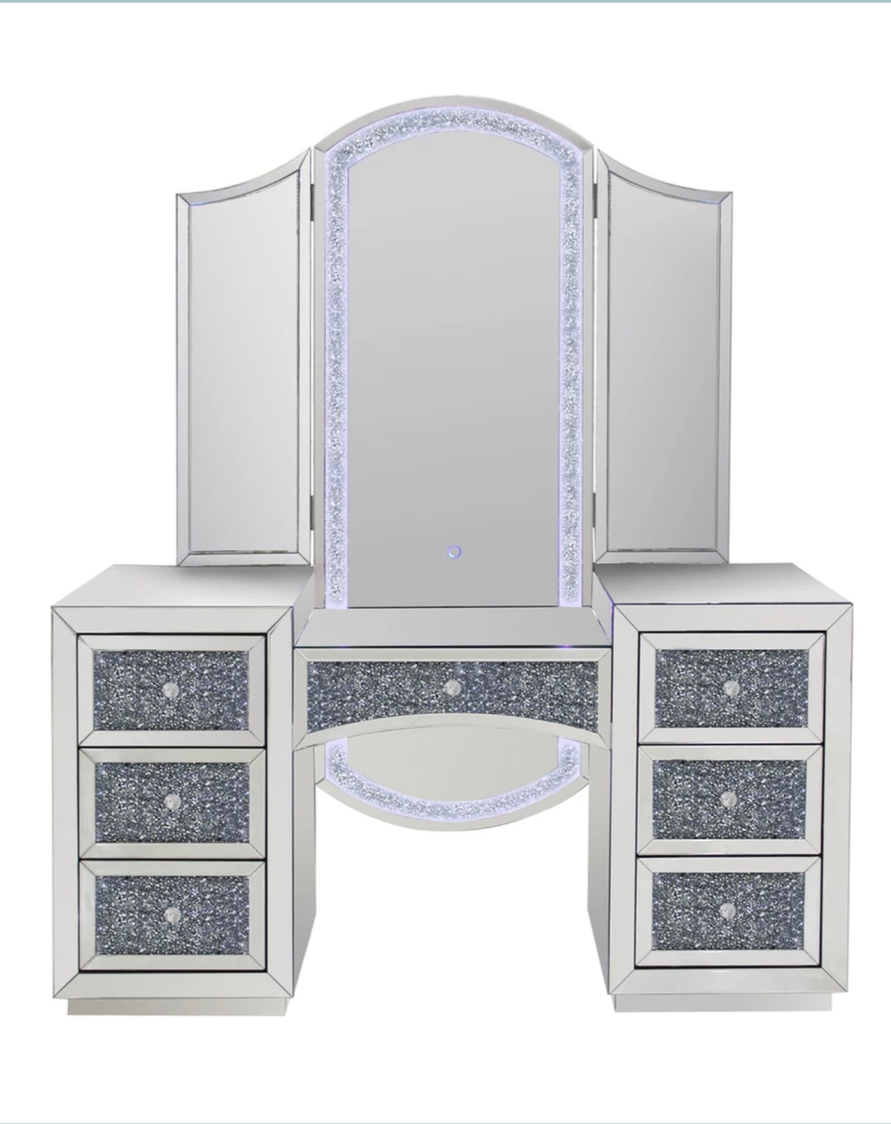 Diamond Encrusted Bluetooth Vanity with LED