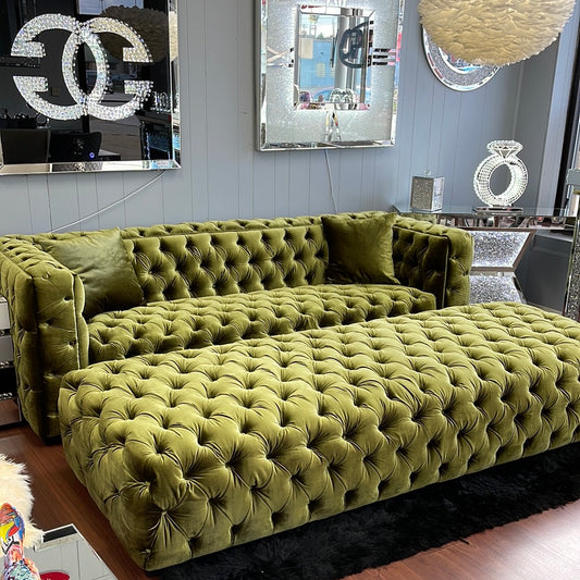 Tufted Sofa & Ottoman Set