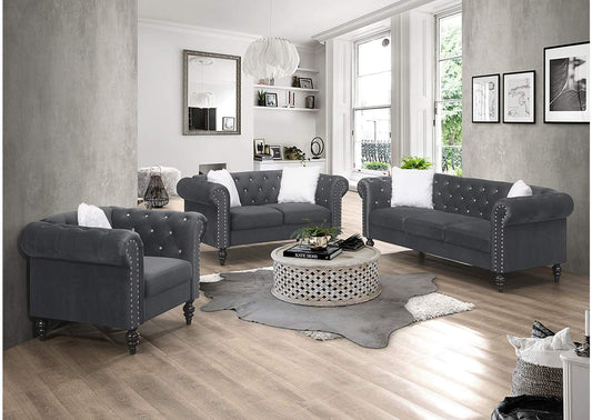 Emma Gray Sofa & Loveseat Set