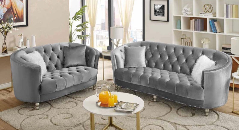 Velvet Amber Sofa & Loveseat Set