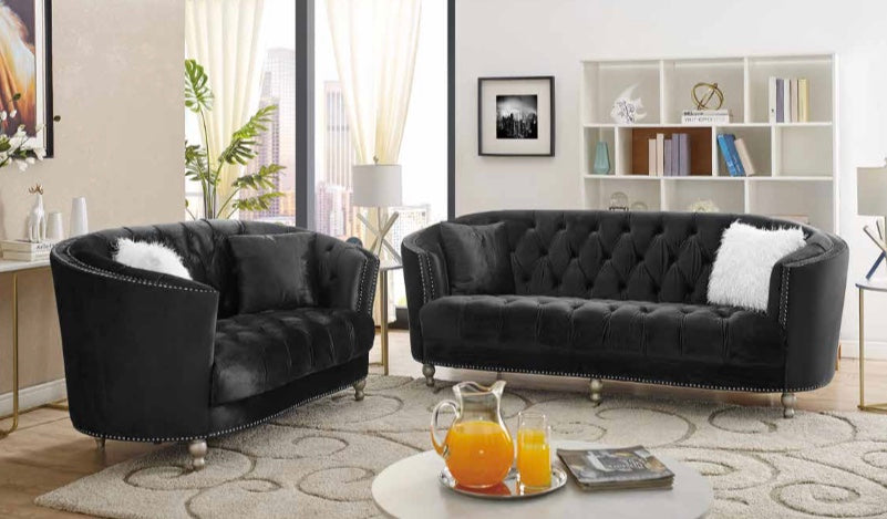 Velvet Amber Sofa & Loveseat Set