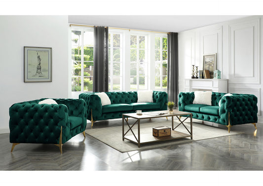 Moderno Green Sofa & Loveseat Set