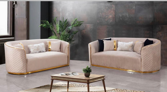 Paris Cream Sofa & Loveseat Set