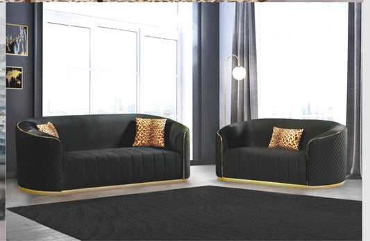 Paris Black Sofa & Loveseat Set