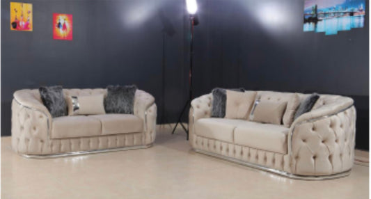 Cali Cream Sofa & Loveseat Set