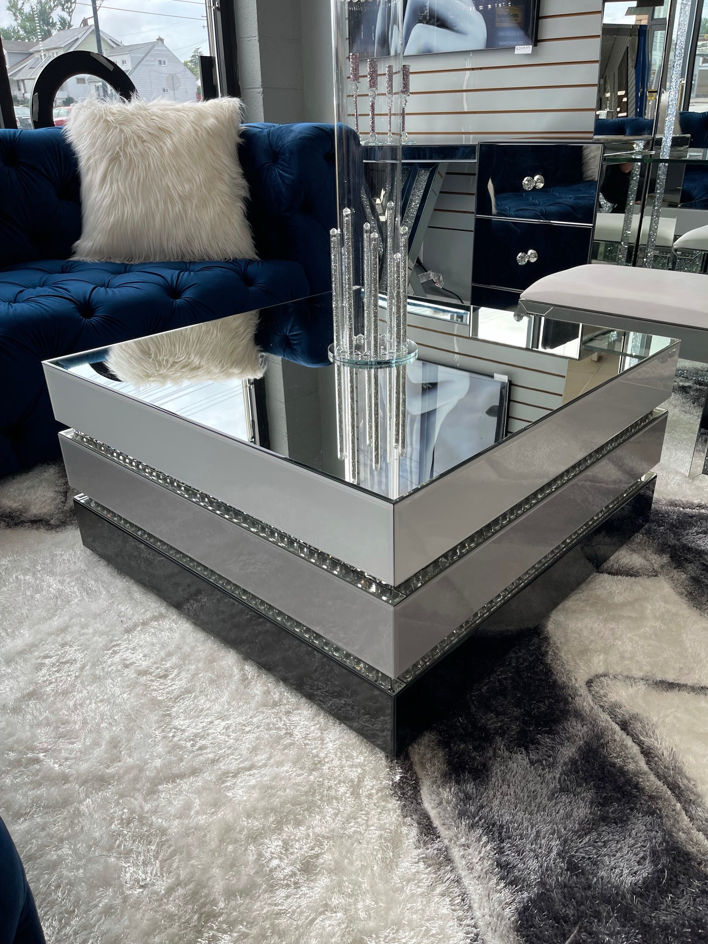 Glam mirrored Russia coffee table