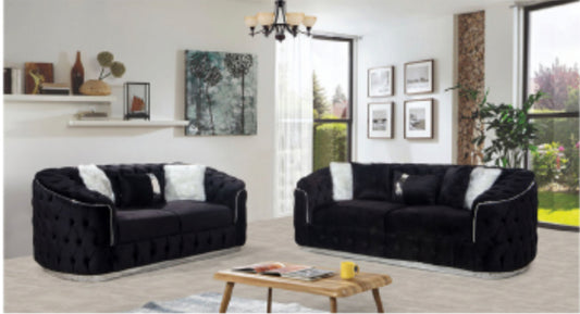 Cali Black Sofa & Loveseat Set