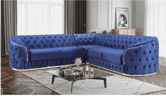 Navy Fendi Tufted Sectional